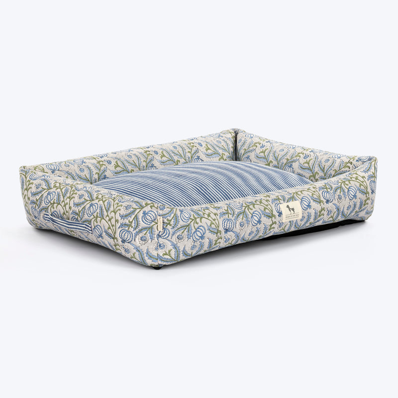 HUFT Jaipuri Baagh Lounger Dog Bed - Indigo