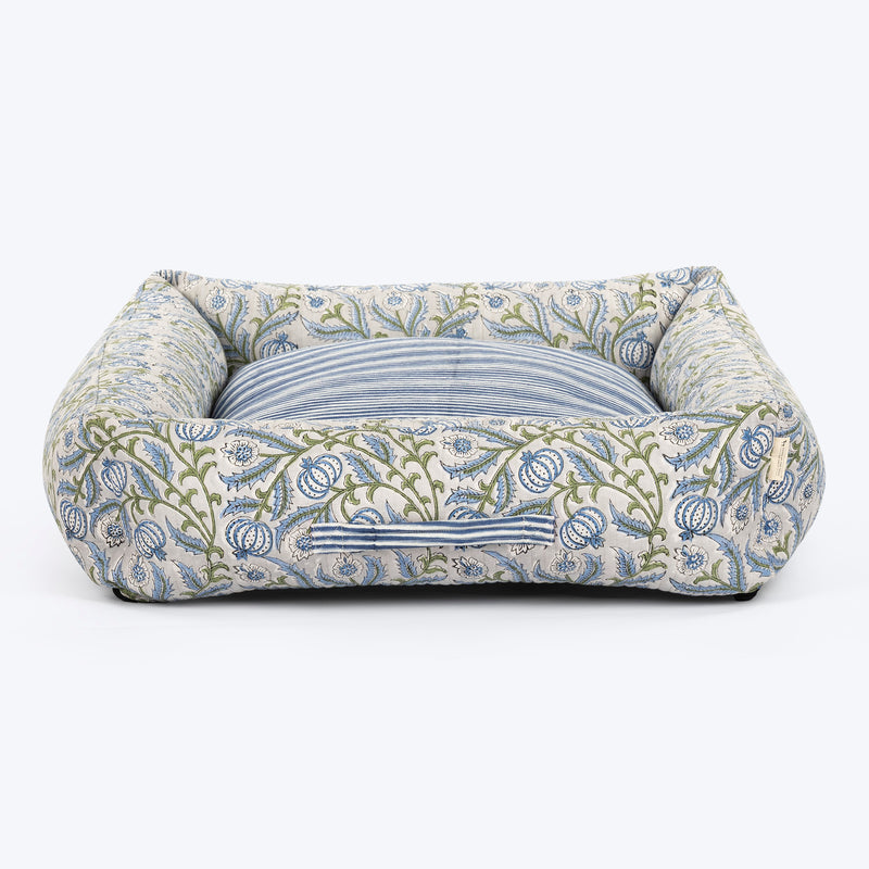 HUFT Jaipuri Baagh Lounger Dog Bed - Indigo