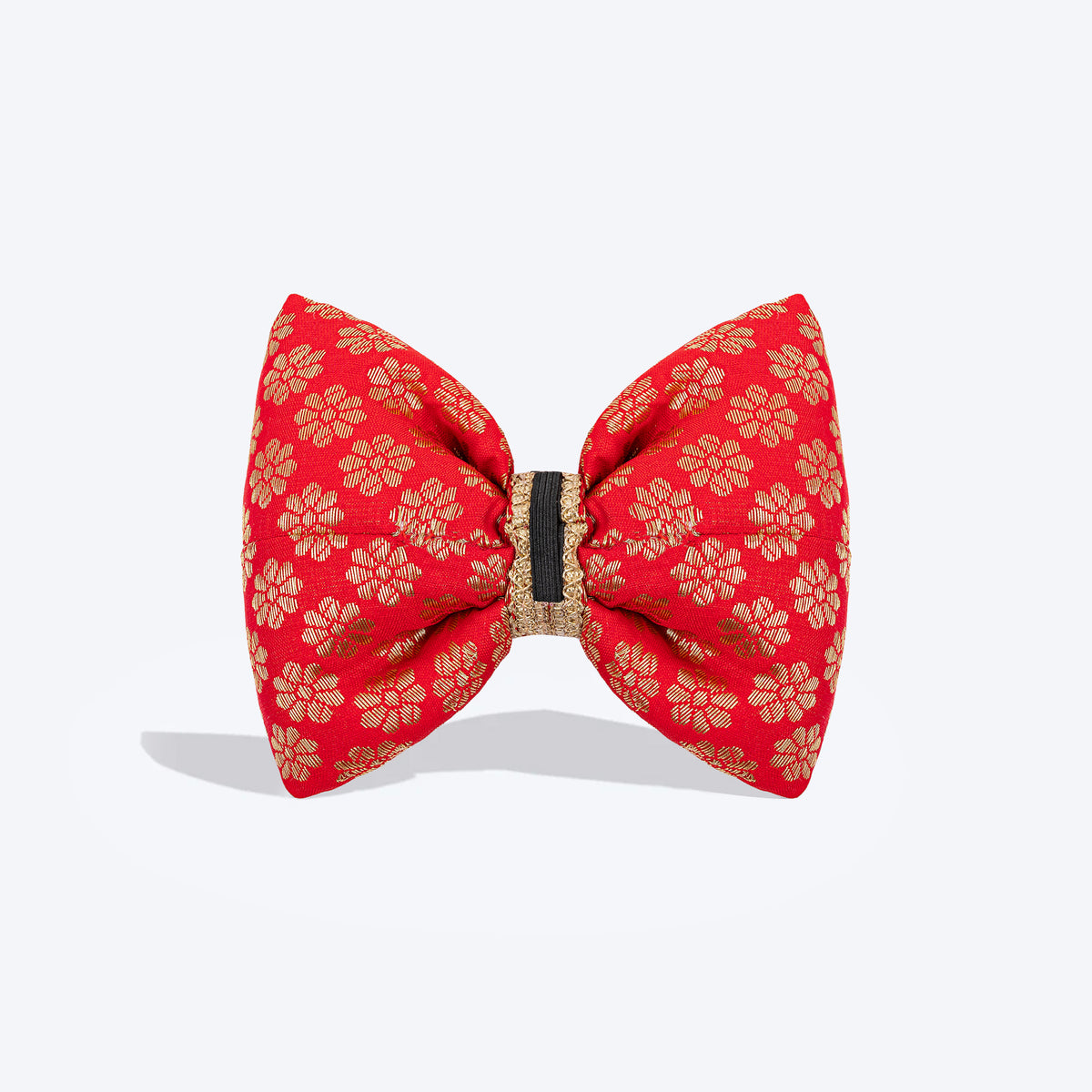 HUFT Shahi Brocade Bow Tie For Dog - Red - Heads Up For Tails