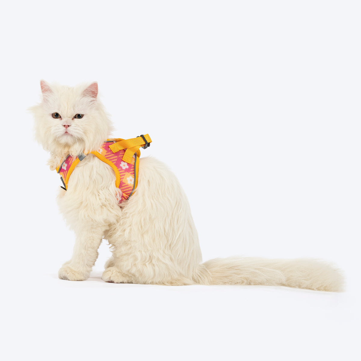 HUFT Easy Breezy Step-In Harness & Leash Set For Cat - Yellow & Pink - Heads Up For Tails