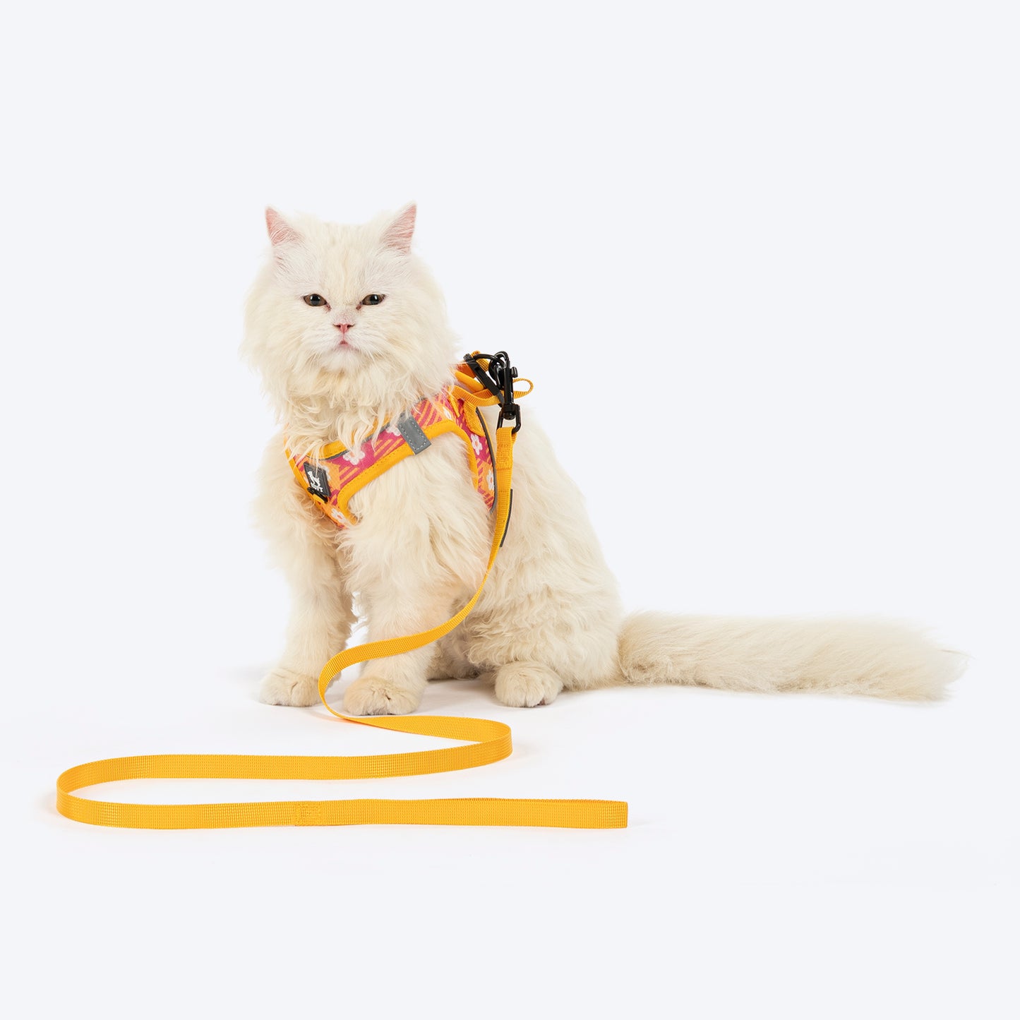 HUFT Easy Breezy Step-In Harness & Leash Set For Cat - Yellow & Pink