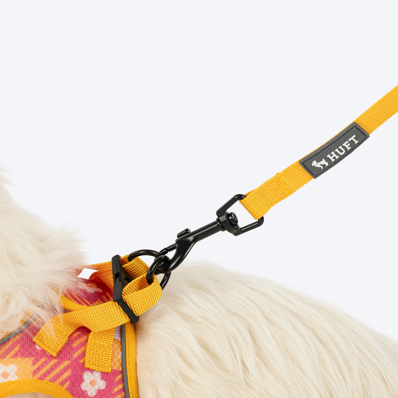 HUFT Easy Breezy Step-In Harness & Leash Set For Cat - Yellow & Pink - Heads Up For Tails