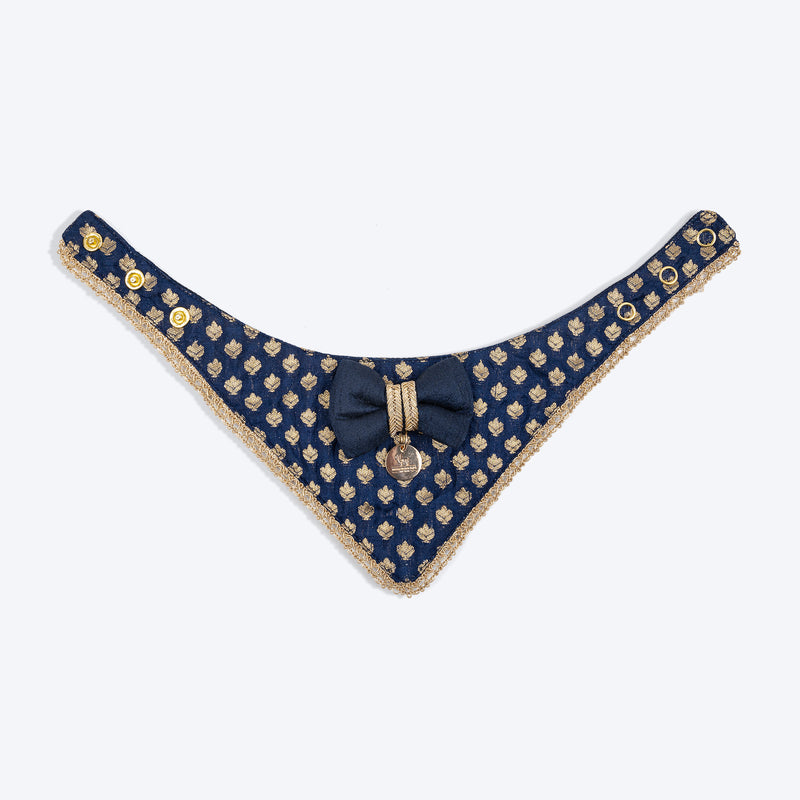 HUFT Brocade Dazzle Pet Scarf For Cat & Puppy - Blue - Heads Up For Tails
