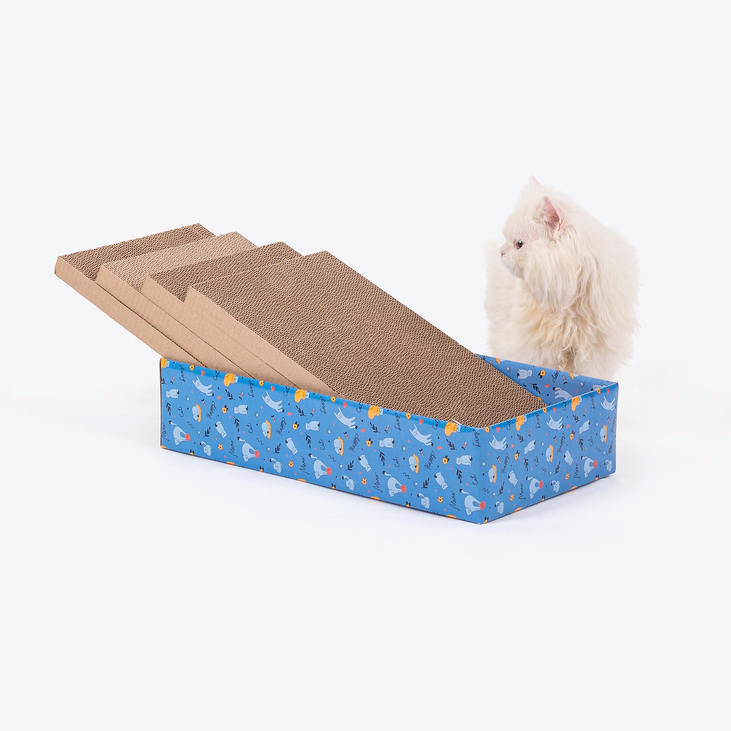 HUFT Kitty Crate Scratcher For Cat - Blue - Heads Up For Tails