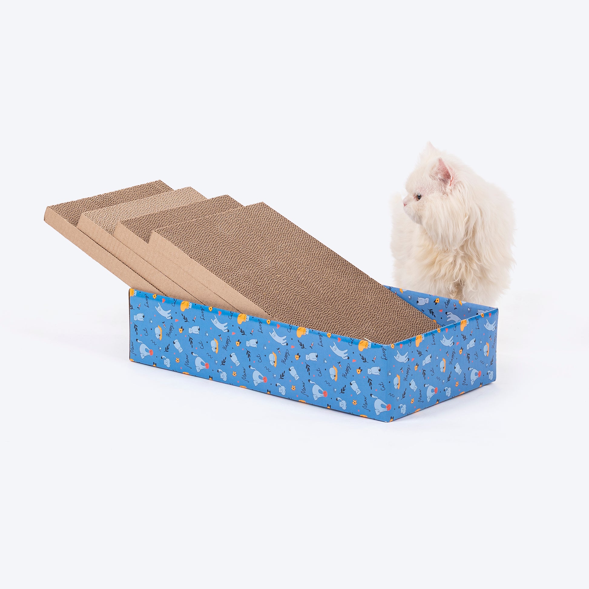 HUFT Kitty Crate Scratcher For Cat - Blue - Heads Up For Tails