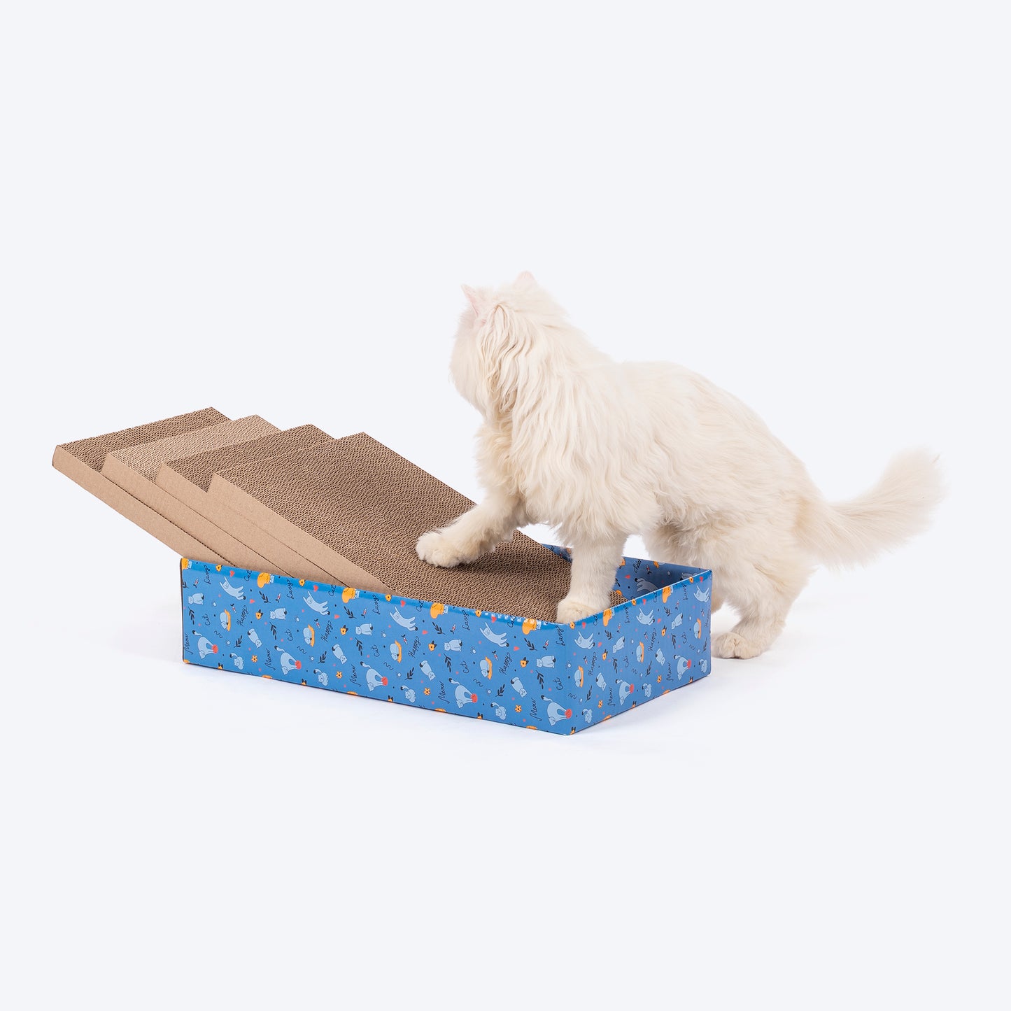 HUFT Kitty Crate Scratcher For Cat - Blue - Heads Up For Tails