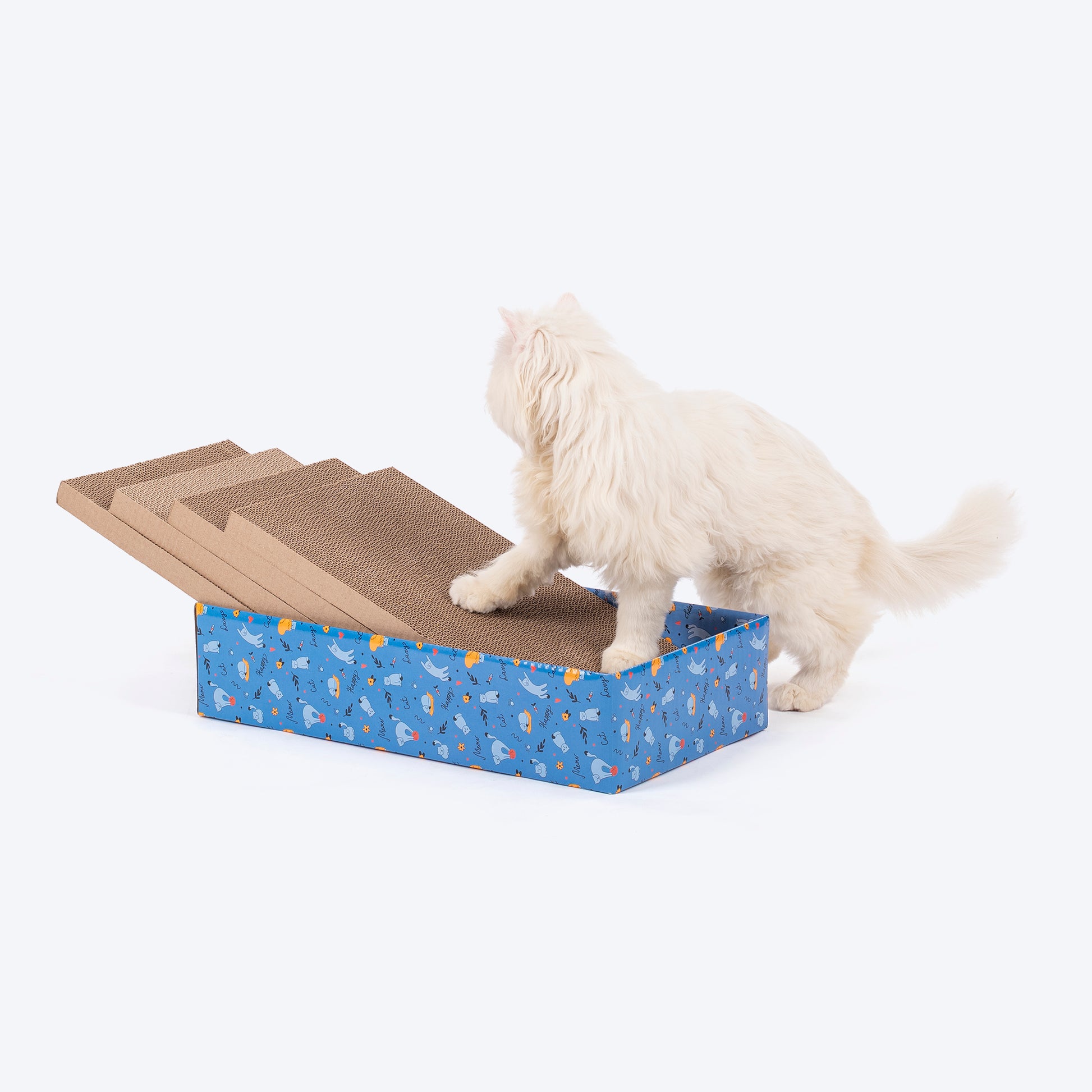 HUFT Kitty Crate Scratcher For Cat - Blue - Heads Up For Tails