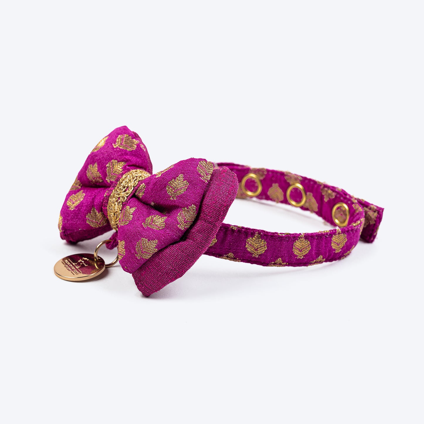 HUFT Brocade Dazzle Bow Tie With Strap For Cat - Purple