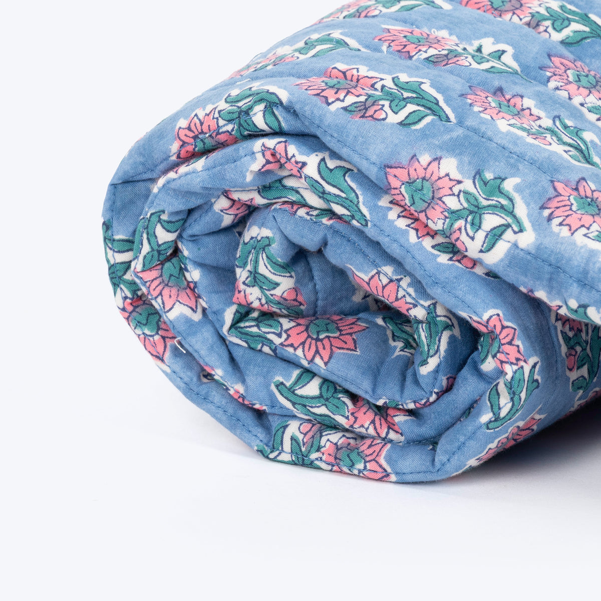 HUFT Jaipuri Phool Dog Blanket - Blue & Pink
