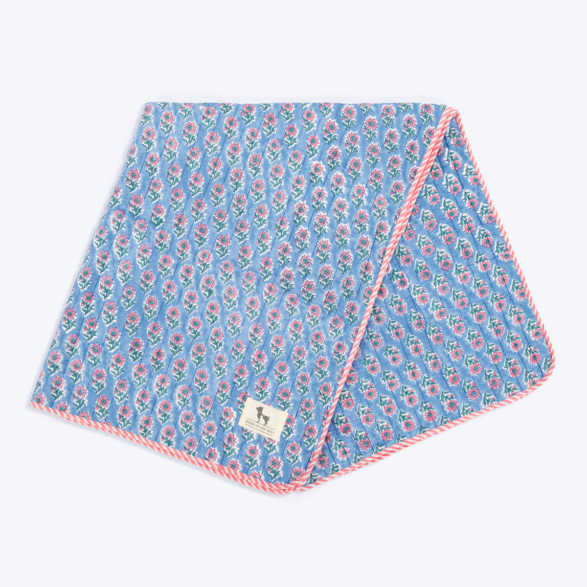 HUFT Jaipuri Phool Dog Blanket - Blue & Pink