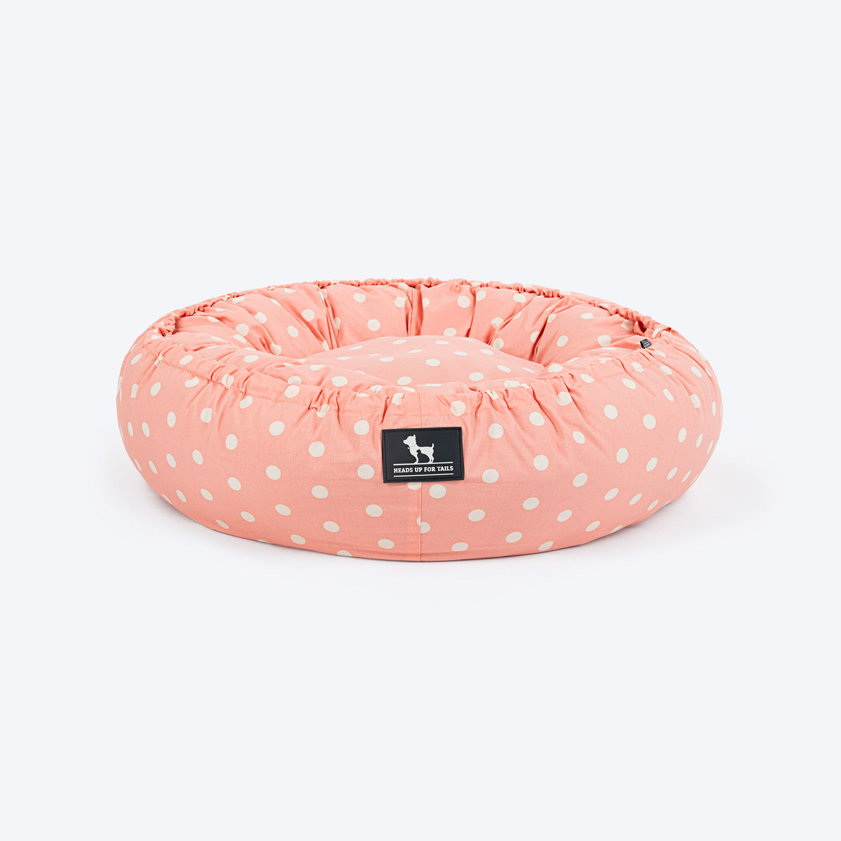 HUFT Polka Paws Adjustable Donut Bed For Dog & Cat - Peach - Heads Up For Tails