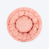 HUFT Polka Paws Adjustable Donut Bed For Dog & Cat - Peach - Heads Up For Tails