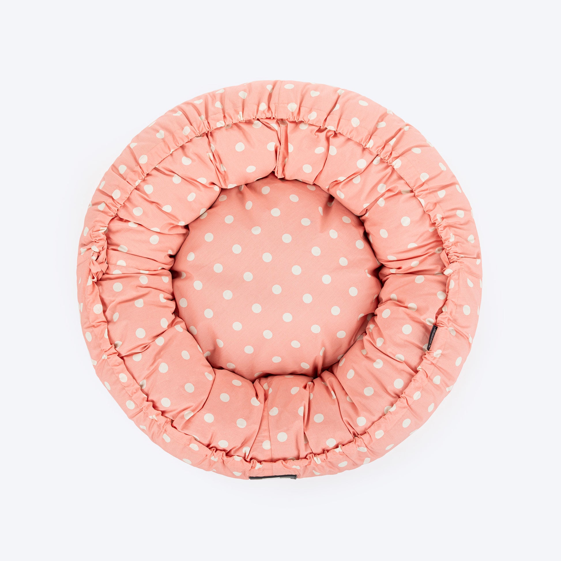 HUFT Polka Paws Adjustable Donut Bed For Dog & Cat - Peach - Heads Up For Tails