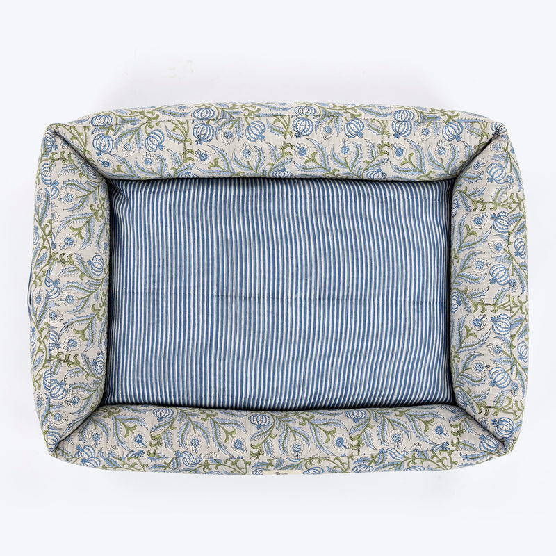 HUFT Jaipuri Baagh Lounger Dog Bed - Indigo
