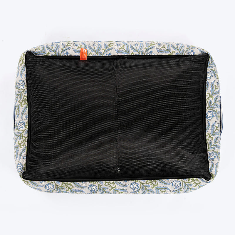 HUFT Jaipuri Baagh Lounger Dog Bed - Indigo