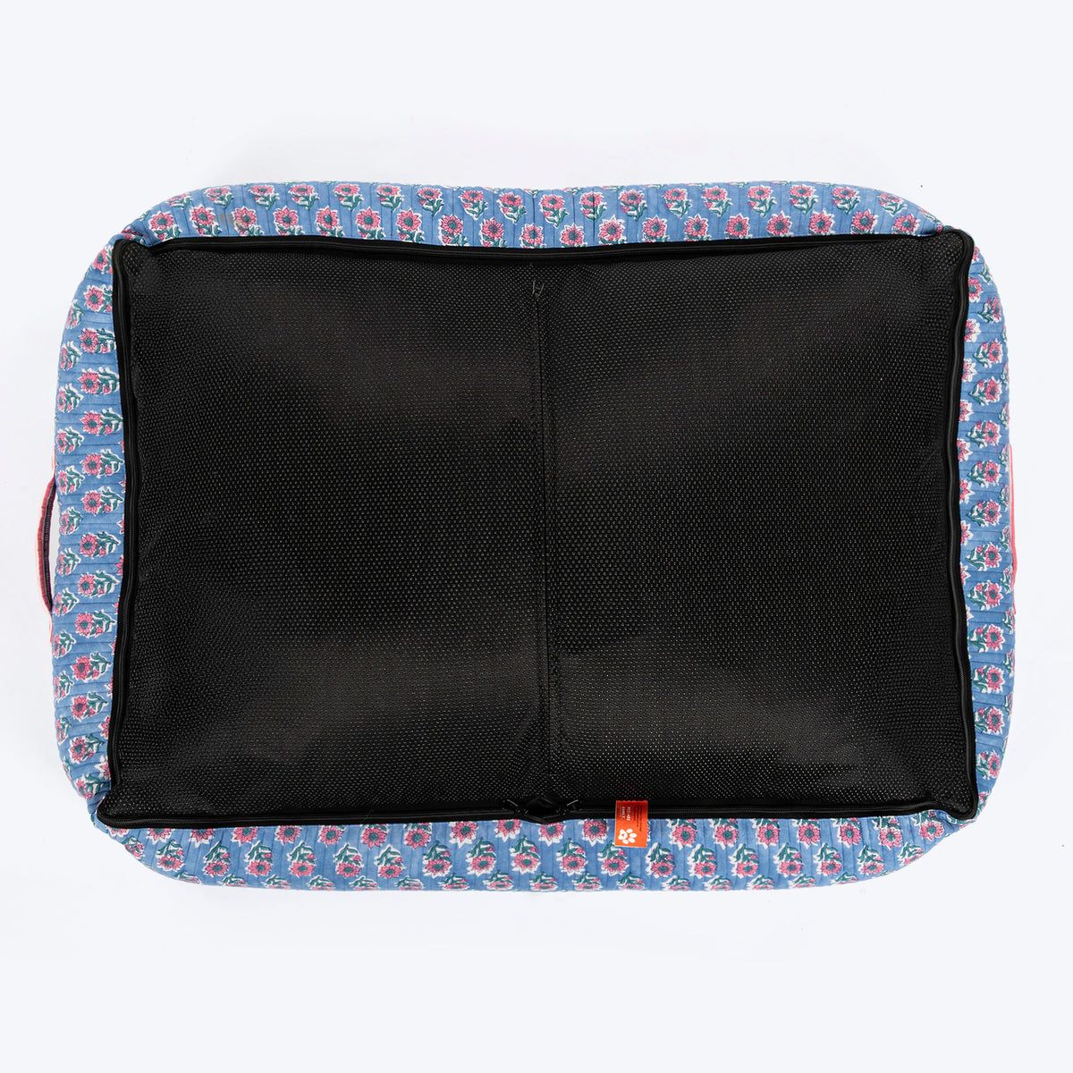 HUFT Jaipuri Phool Lounger Dog Bed - Blue & Pink