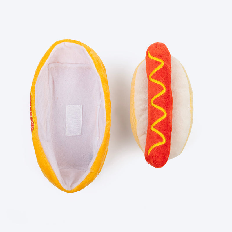 HUFT Hot Dog Plush Toy For Dog - Multicolor