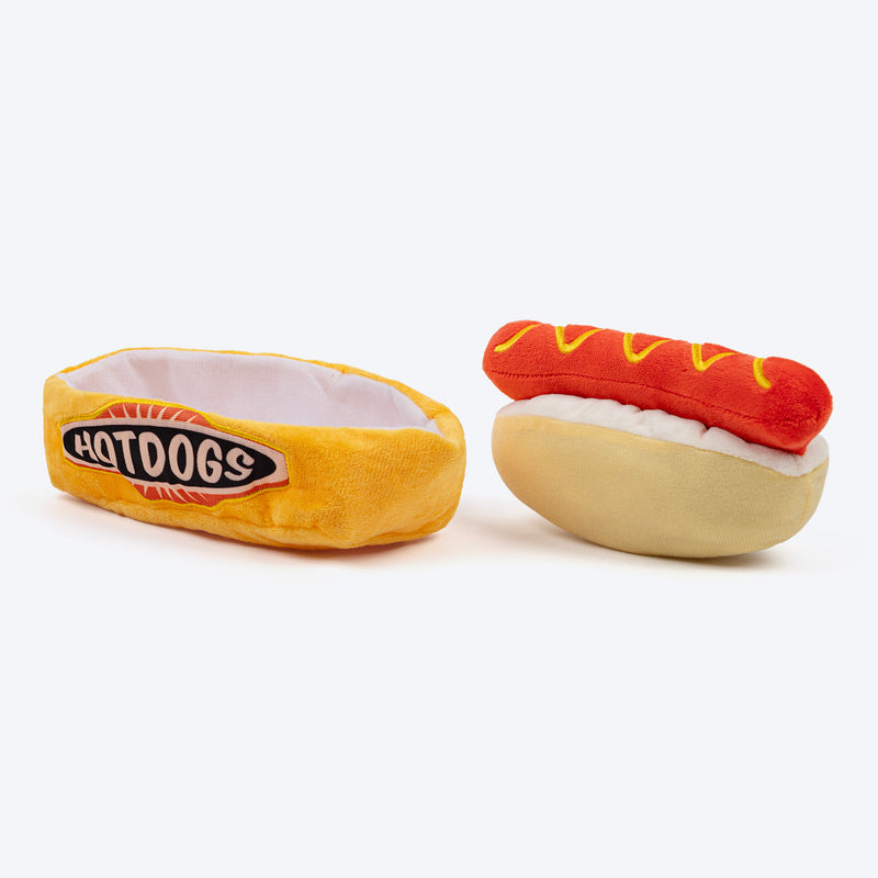 HUFT Hot Dog Plush Toy For Dog - Multicolor