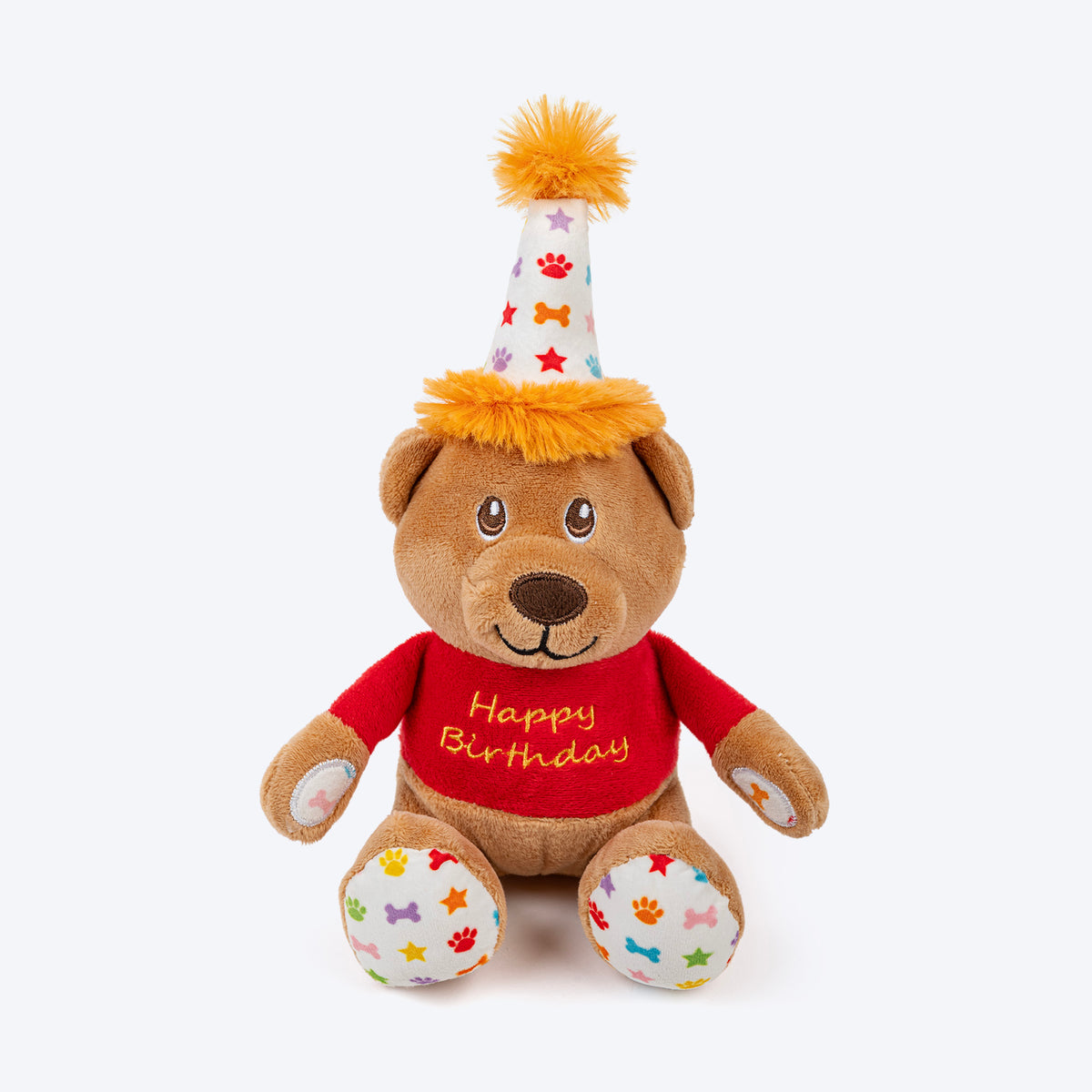 HUFT Barkday Bear Plush Toy For Dog - Multicolor