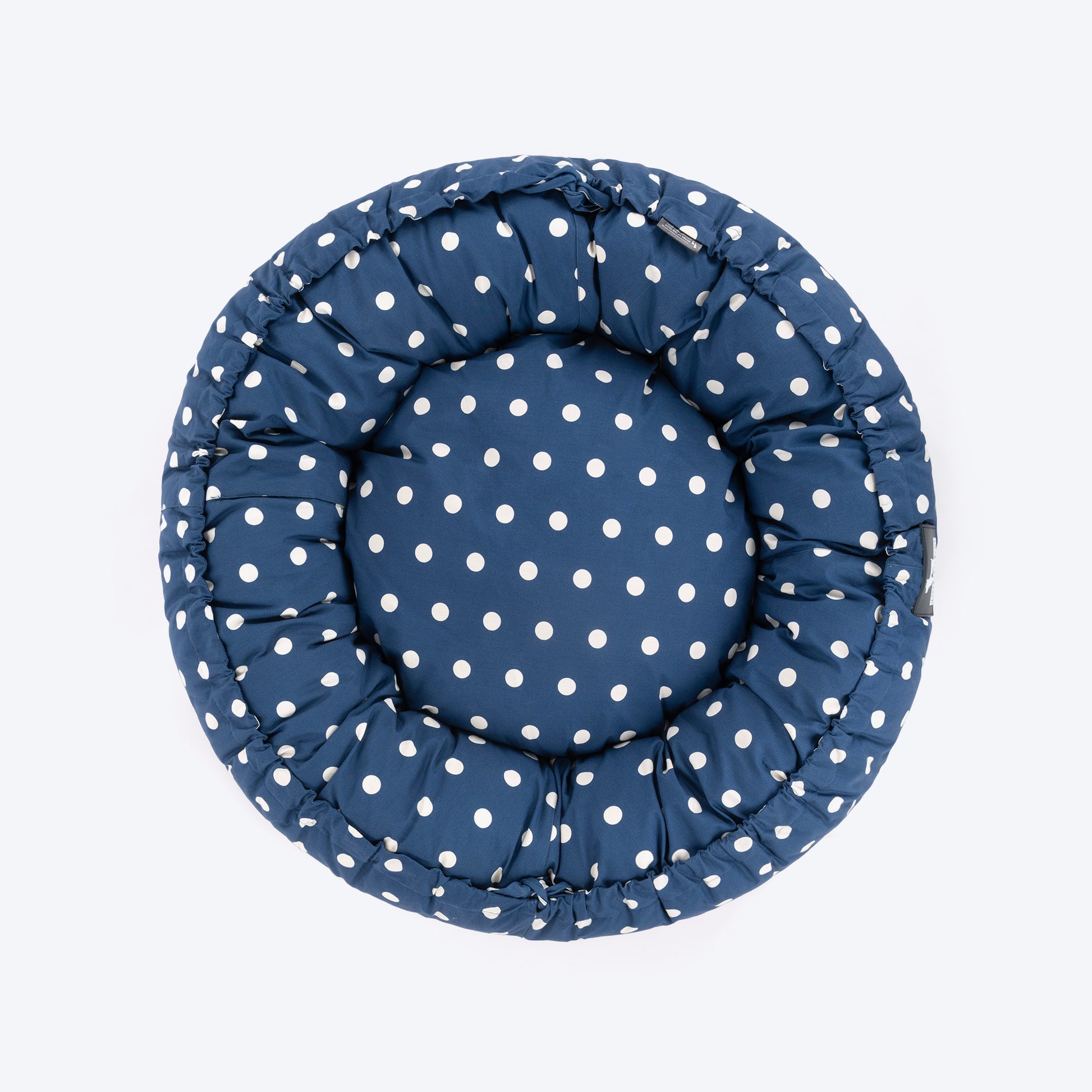 HUFT Polka Paws Adjustable Donut Bed For Dog & Cat - Navy - Heads Up For Tails