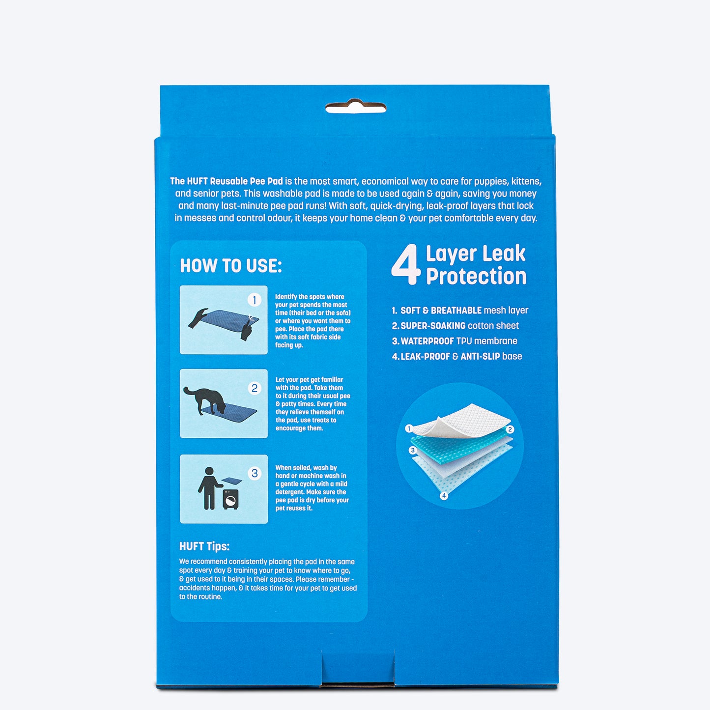 HUFT Reusable Pee Pad For Dog - Navy Blue