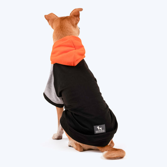 HUFT Colour Block Hoodie Sweatshirt For Pets- Black - Heads Up For Tails