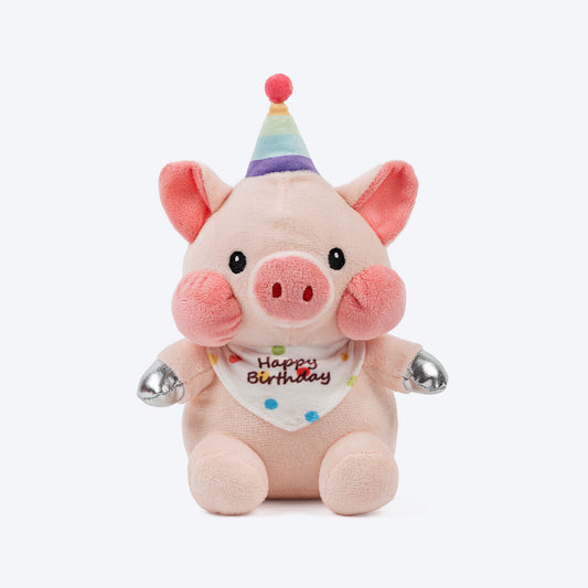 HUFT Barkday Piggy Plush Toy For Dog - Pink
