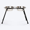 HUFT High Feeder Double Diner Stand With Steel Dog Bowl Inserts - Black - Heads Up For Tails