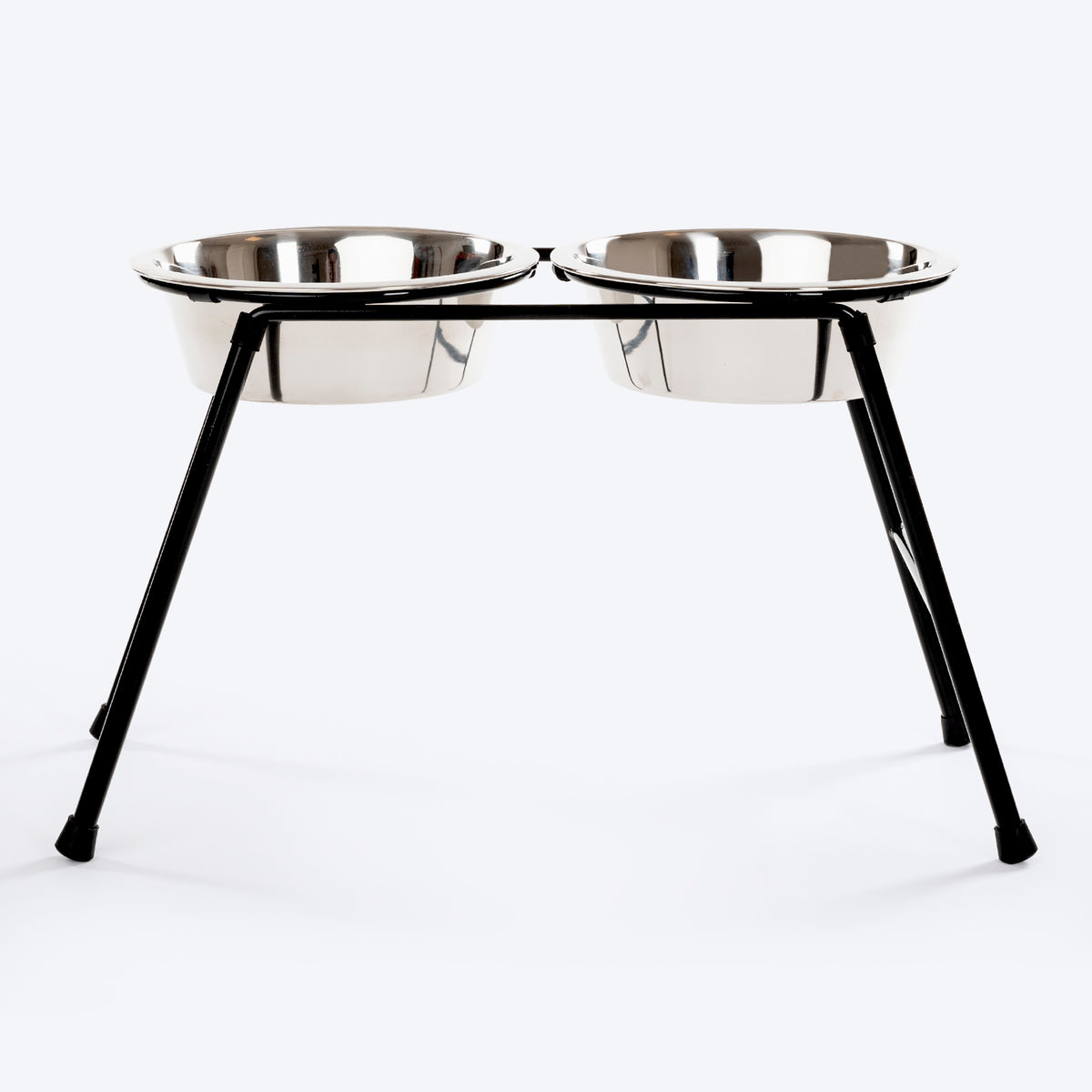 HUFT High Feeder Double Diner Stand With Steel Dog Bowl Inserts - Black - Heads Up For Tails