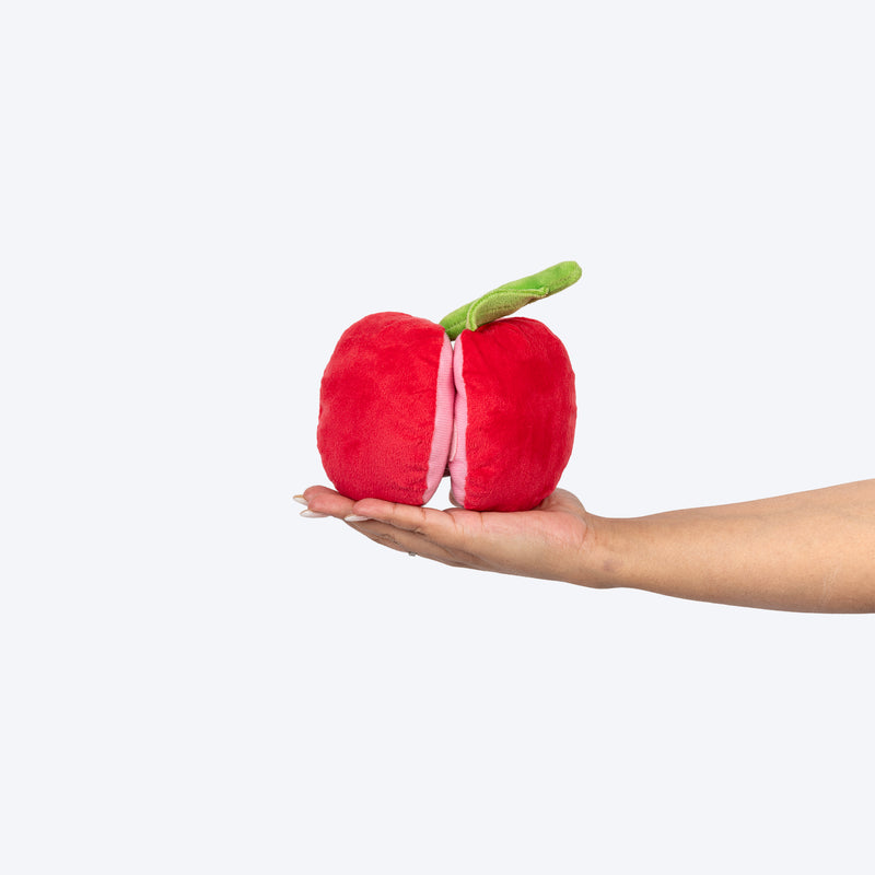 HUFT Cherrylicious Plush Toy With Ball For Dog - Red