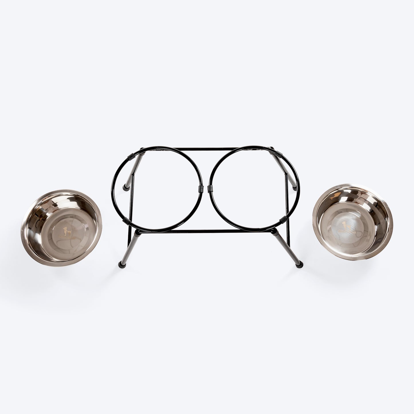 HUFT High Feeder Double Diner Stand With Steel Dog Bowl Inserts - Black - Heads Up For Tails
