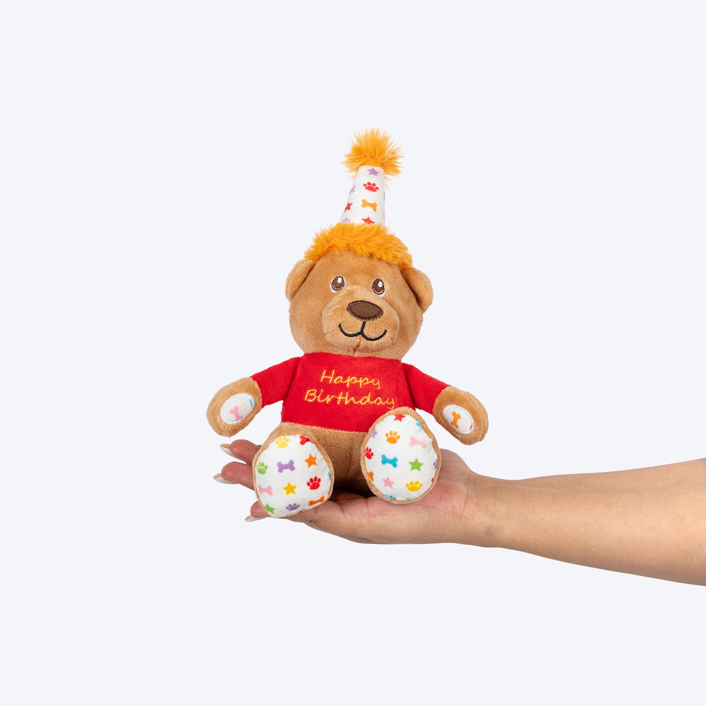 HUFT Barkday Bear Plush Toy For Dog - Multicolor