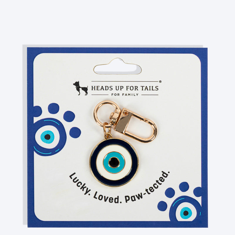 HUFT No Nazar Charm Collar Insert For Dog & Cat - Blue - Heads Up For Tails