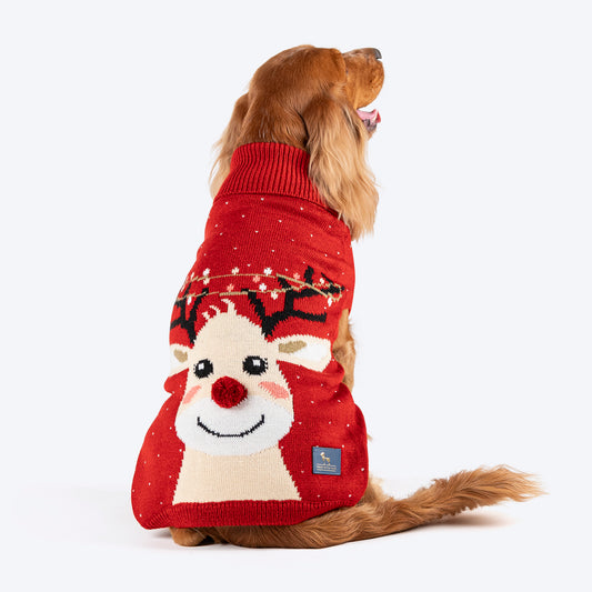 HUFT Merry Bright Sweater For Dog - Red