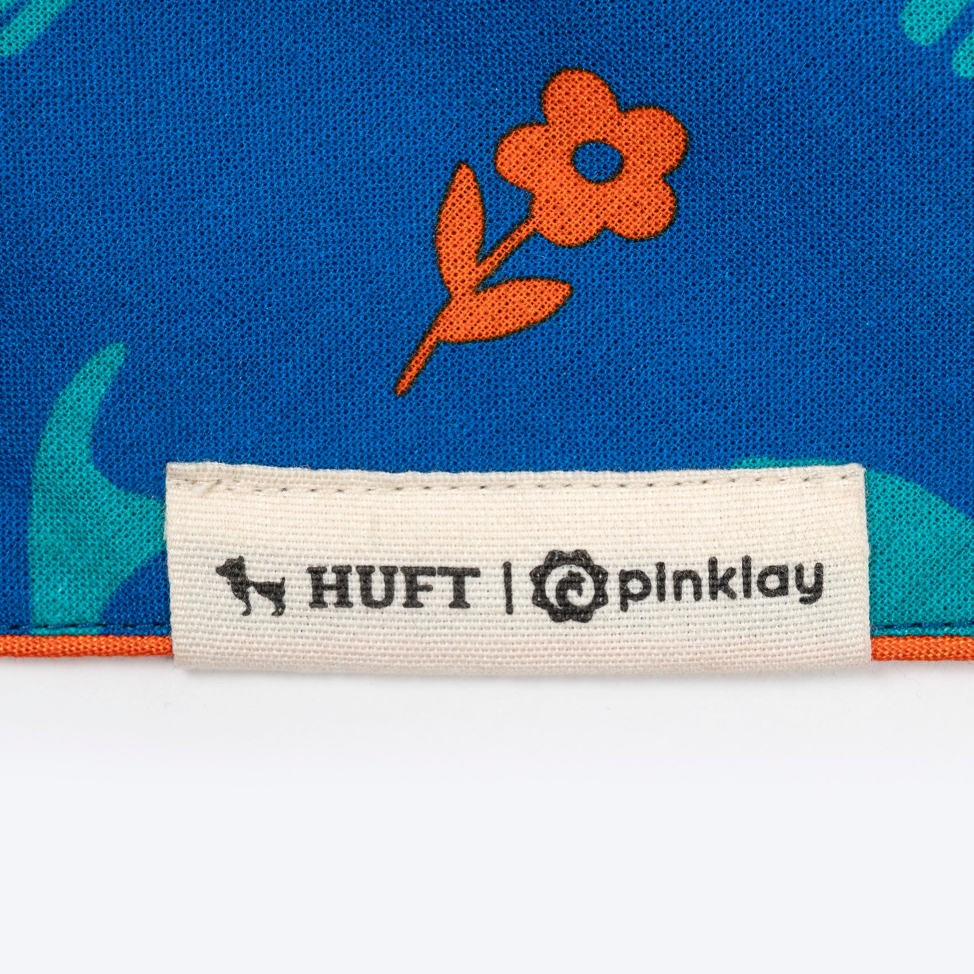 HUFT X Pinklay Strut In Stripes Knot Bandana For Dog - Blue & Orange - Heads Up For Tails