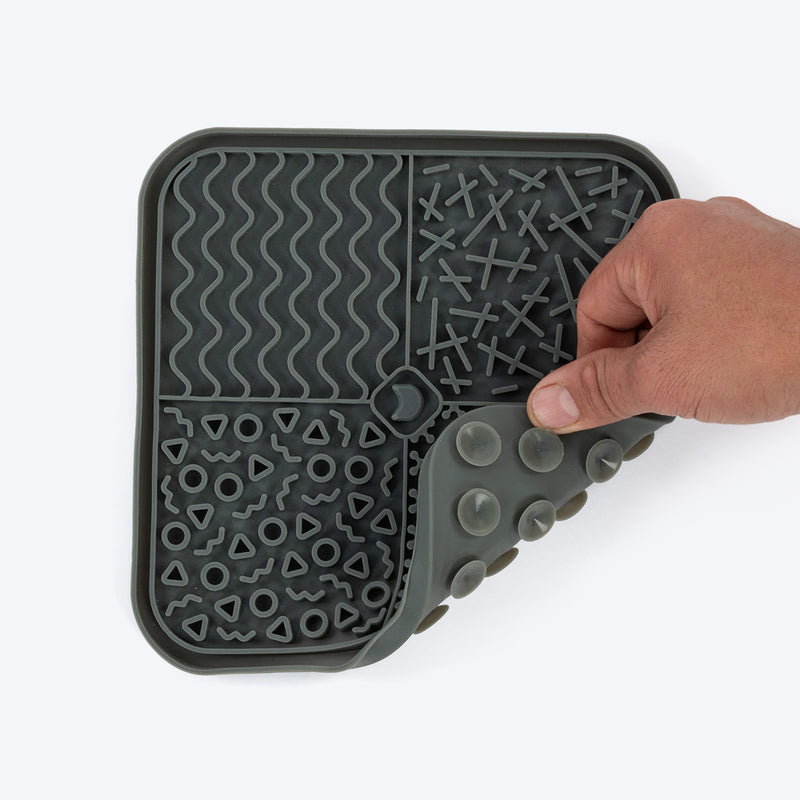 HUFT Munch Maze Lick Mat For Dog & Cat - Grey - Heads Up For Tails