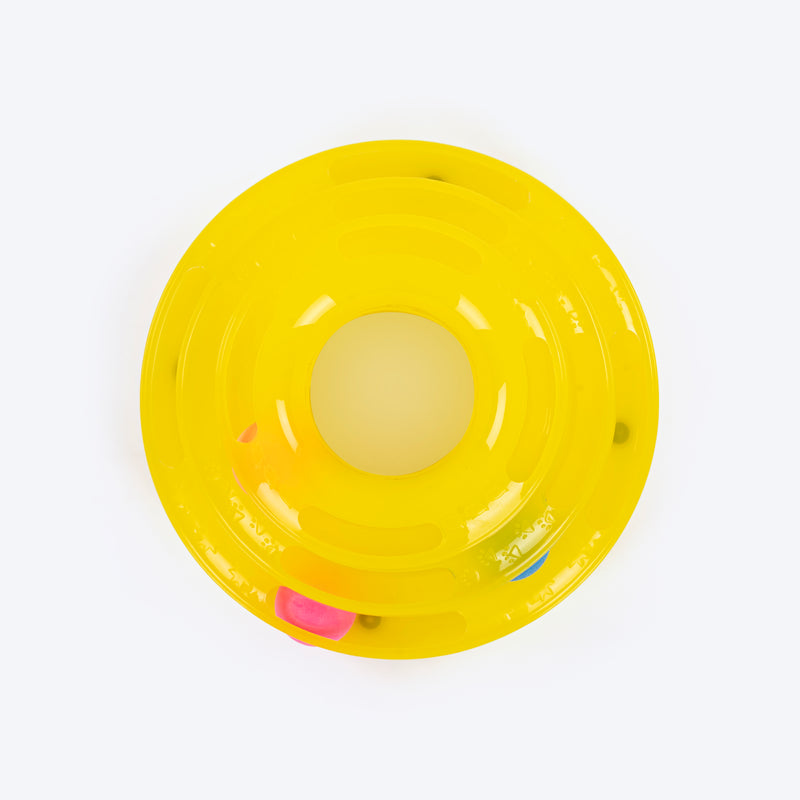 TLC Tower of  Tracks Interactive Toy For Cat - Yellow - Heads Up For Tails