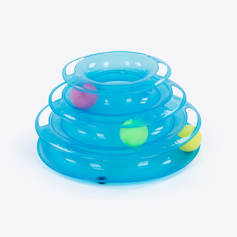 TLC Tower of Tracks Interactive Toy For Cat - Blue - Heads Up For Tails