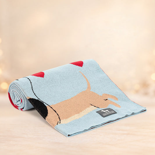 HUFT Doggo Love Blanket For Dog - Blue