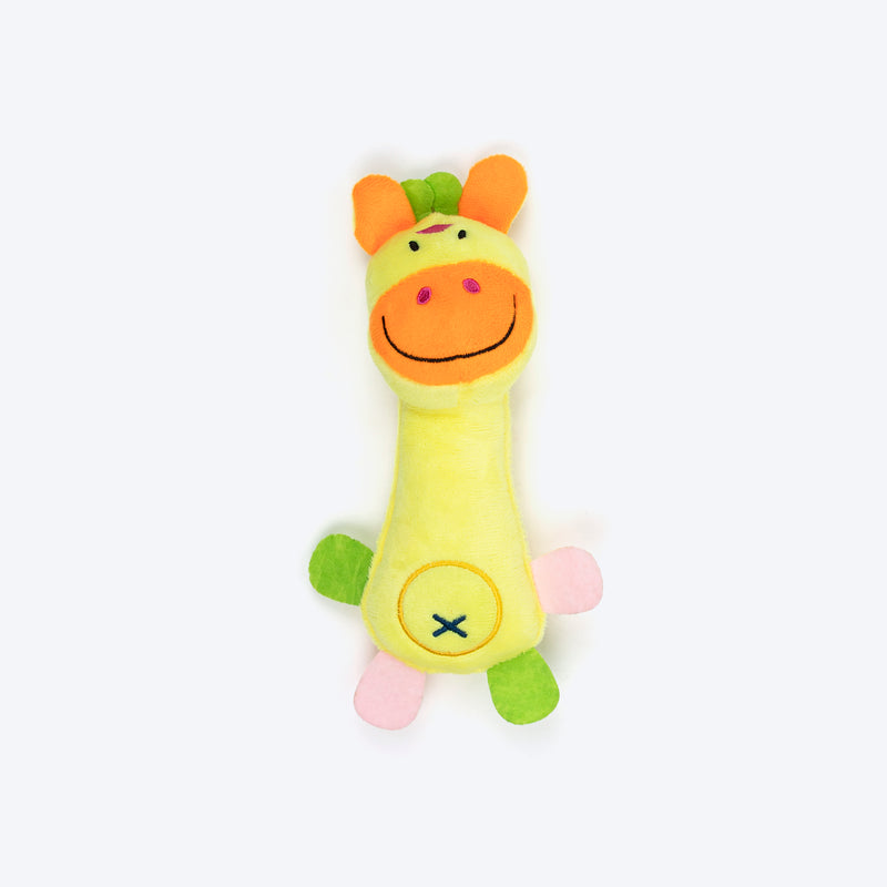TLC Giggles Squeaky Plush Toy For Puppies & Small Dogs - Multicolor - Heads Up For Tails
