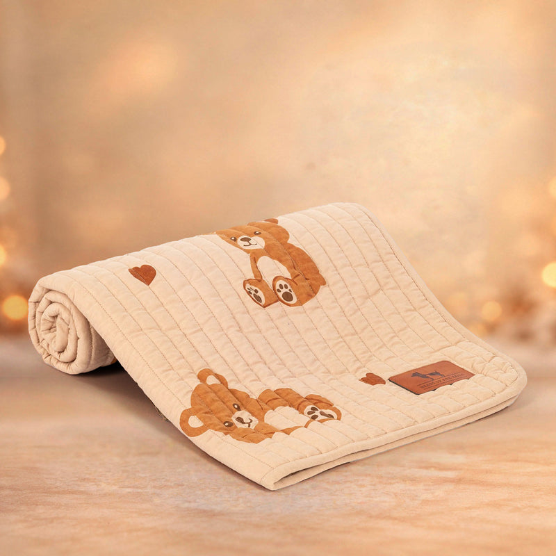 HUFT Bear Love Blanket For Dog & Cat - Beige