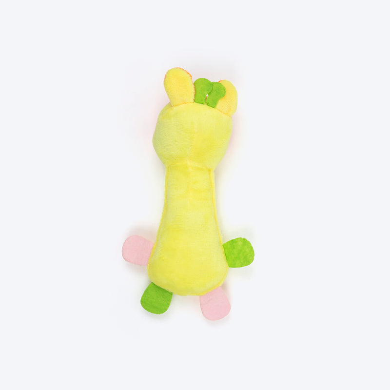 TLC Giggles Squeaky Plush Toy For Puppies & Small Dogs - Multicolor - Heads Up For Tails