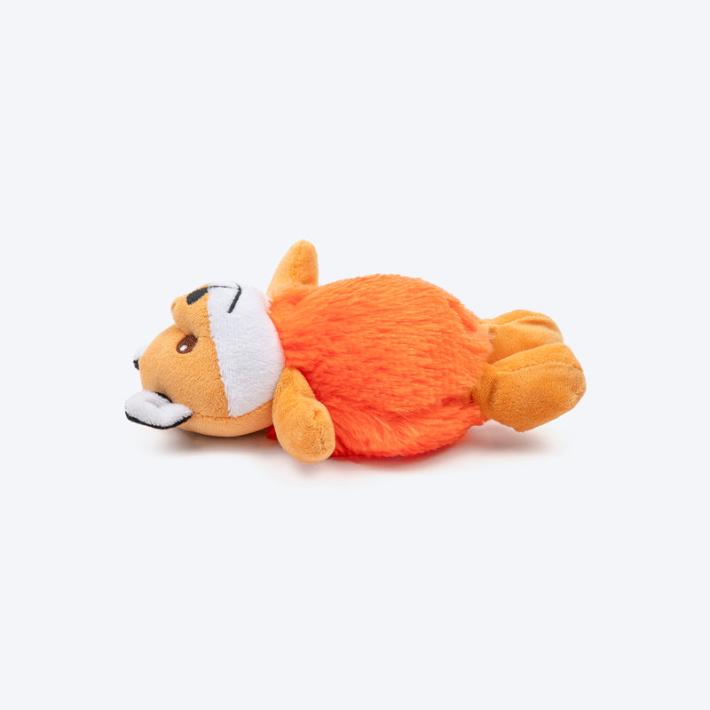 TLC Snuggle Fox Squeaky Plush Toy For Puppies & Small Dogs - Brown - Heads Up For Tails