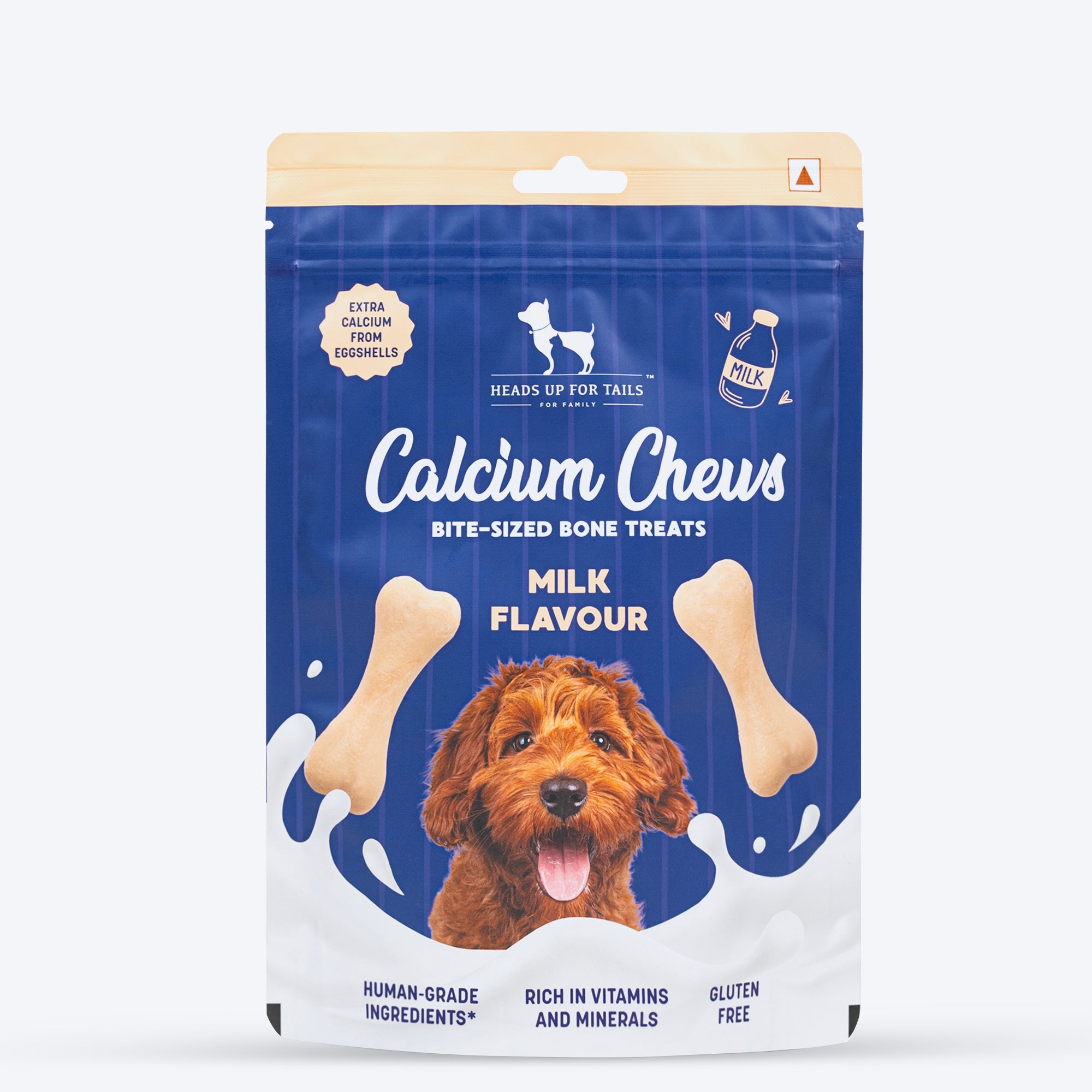 HUFT Calcium Chews Bite Sized Bone Treats For Dog Milk Flavour