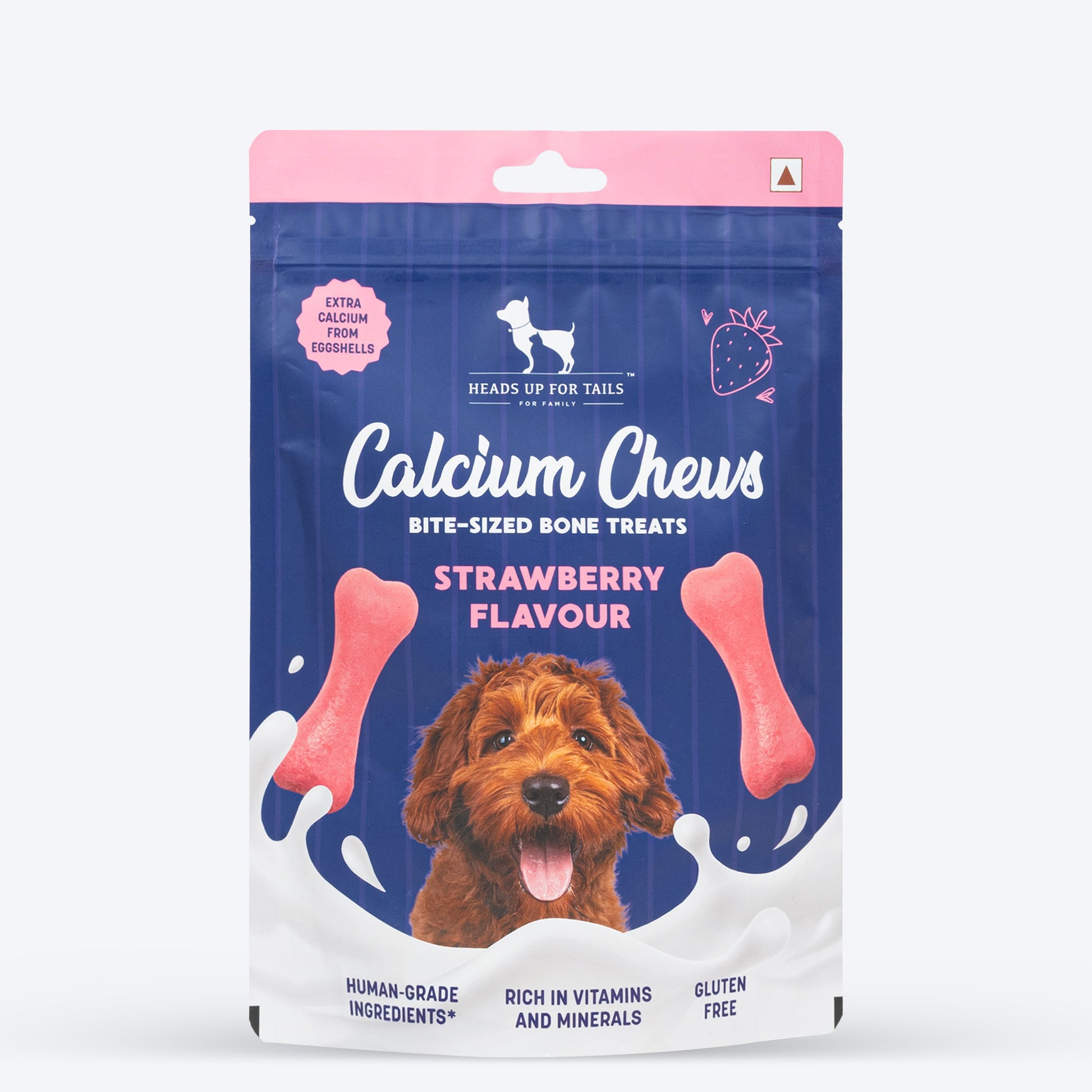 HUFT Calcium Chews Bite-Sized Bone Treats For Dog - Strawberry Flavour_06