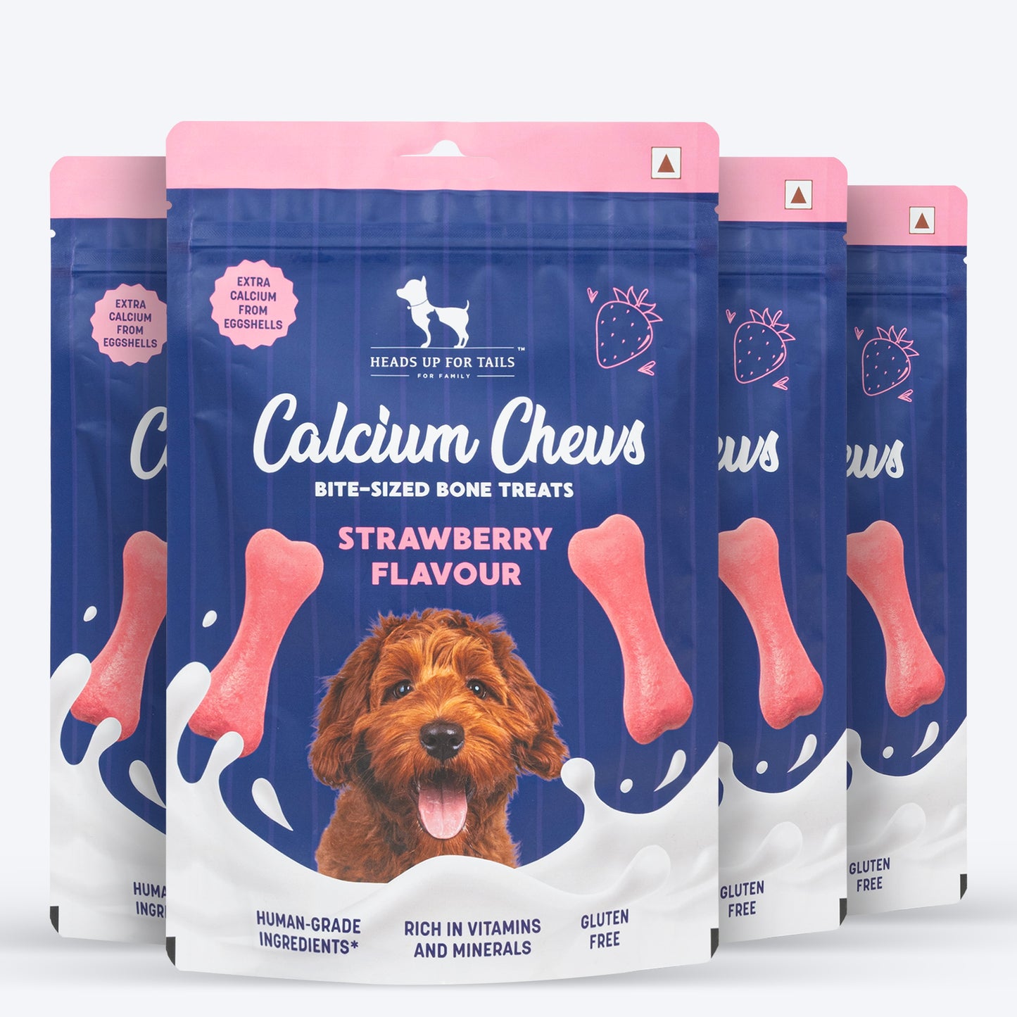 HUFT Calcium Chews Bite-Sized Bone Treats For Dog - Strawberry Flavour_08