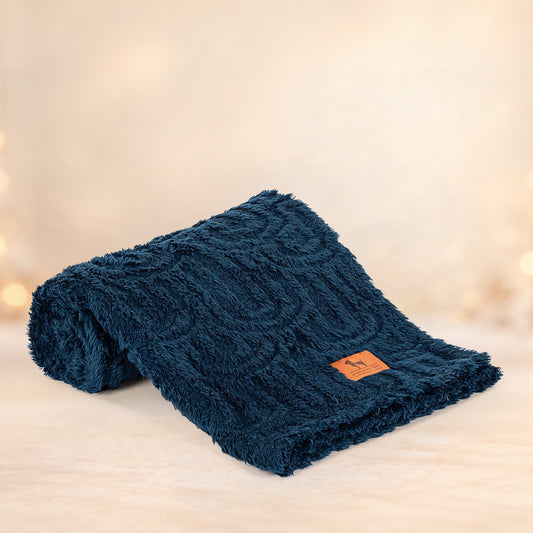 HUFT Plush Comfort Blanket For Dog & Cat - Navy