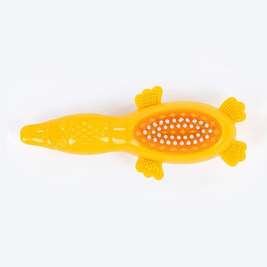 HUFT Brush Buddy Duck Chew Toy For Dog - Yellow
