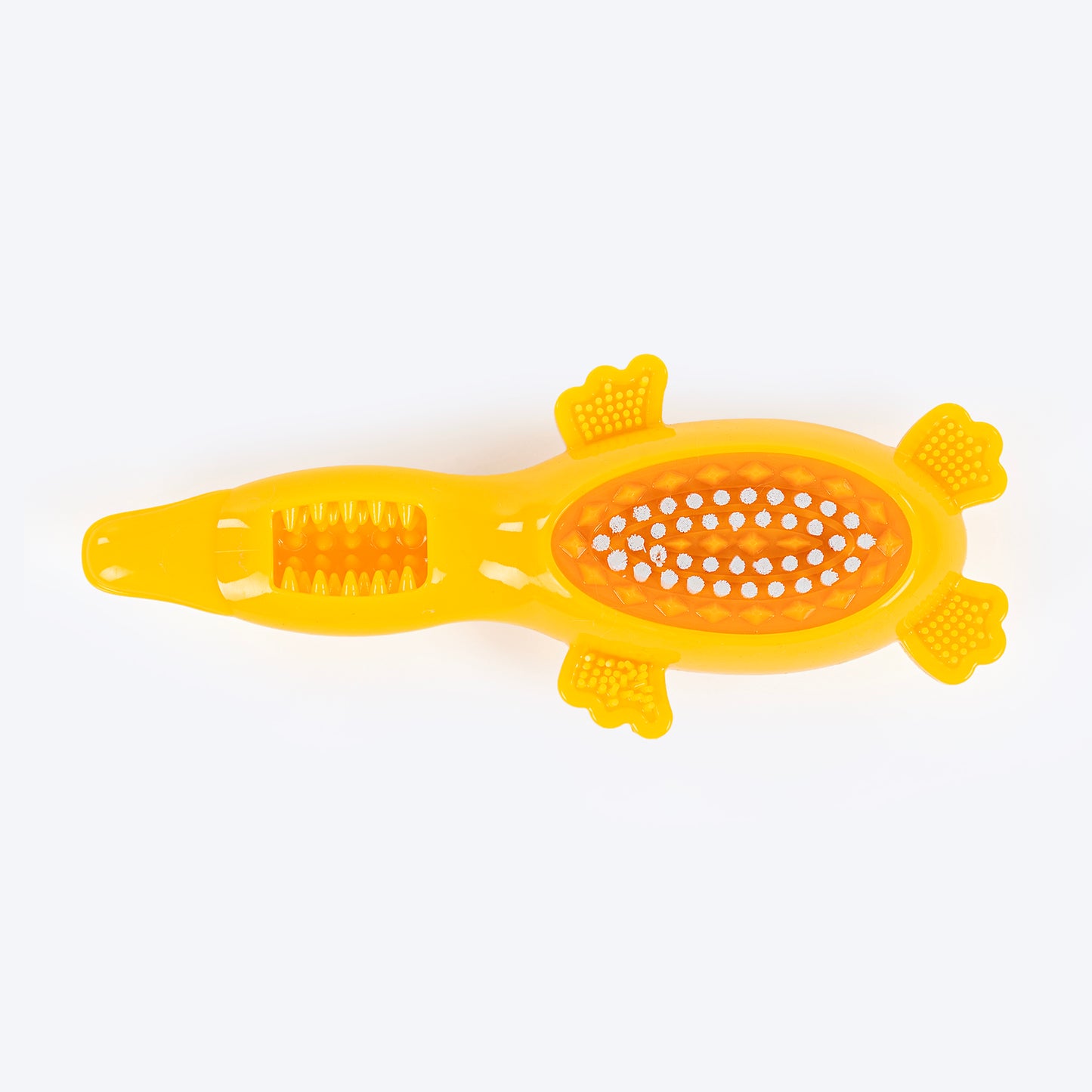 HUFT Brush Buddy Duck Chew Toy For Dog - Yellow