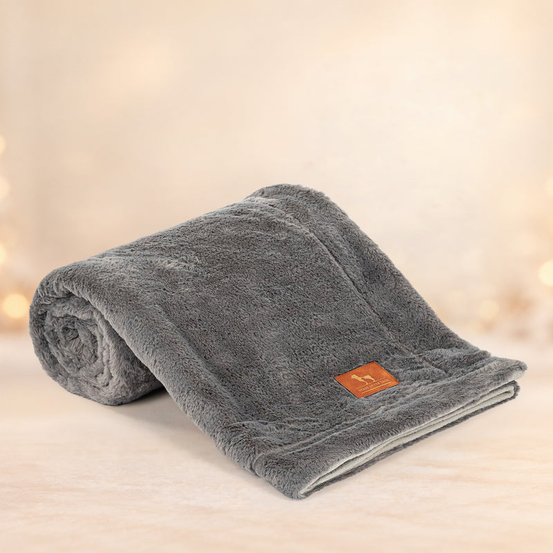 HUFT Plush Royal Blanket For Dog & Cat - Grey